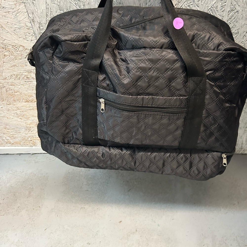 Quilted Black Travel Bag